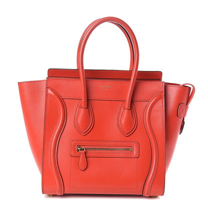 Celine Smooth Calfskin Micro Luggage Vermillion 1 of 11