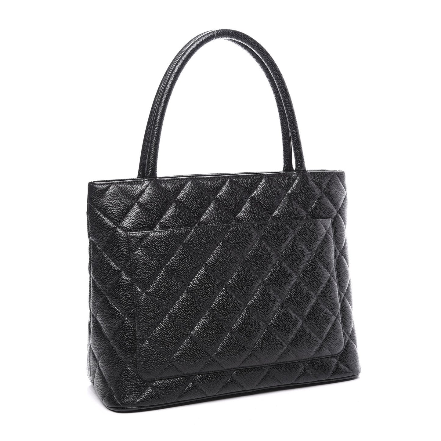 Caviar Quilted Medallion Tote Black
