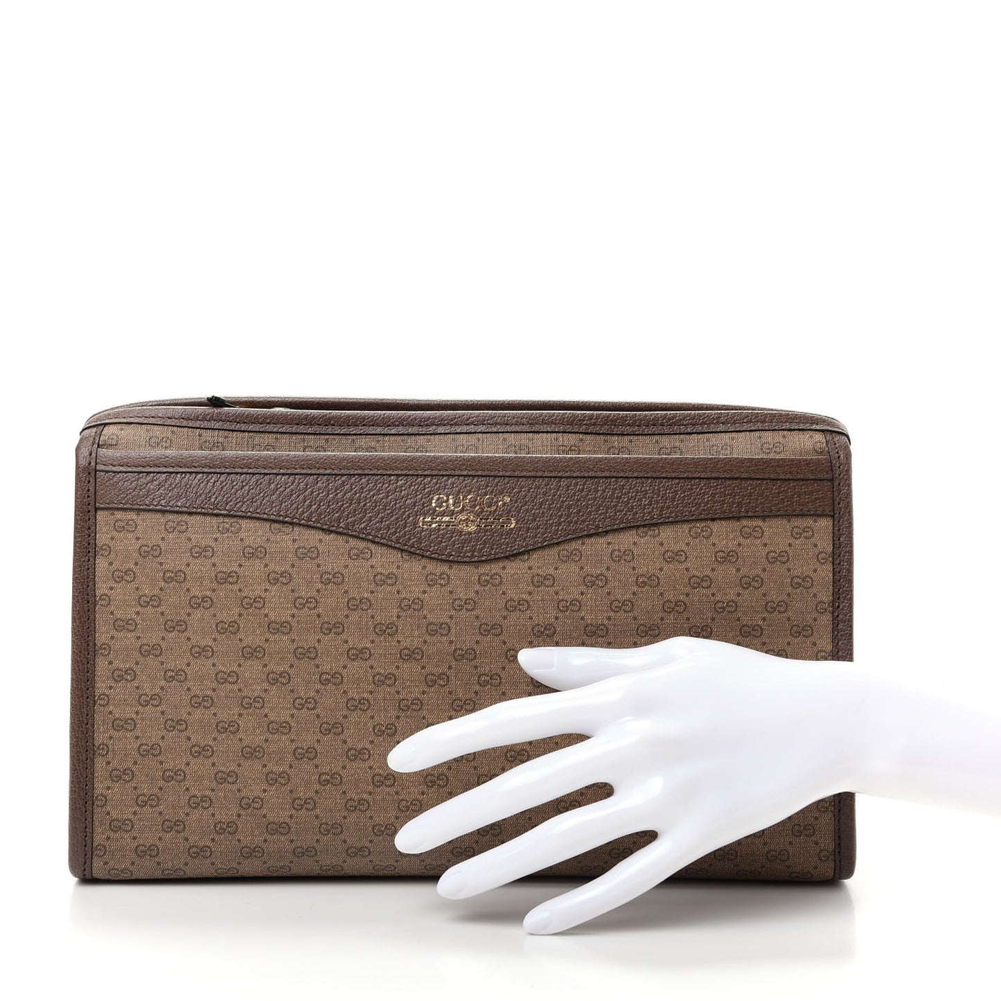 Mini Vintage GG Supreme Monogram Zip Pouch Beige New Acero