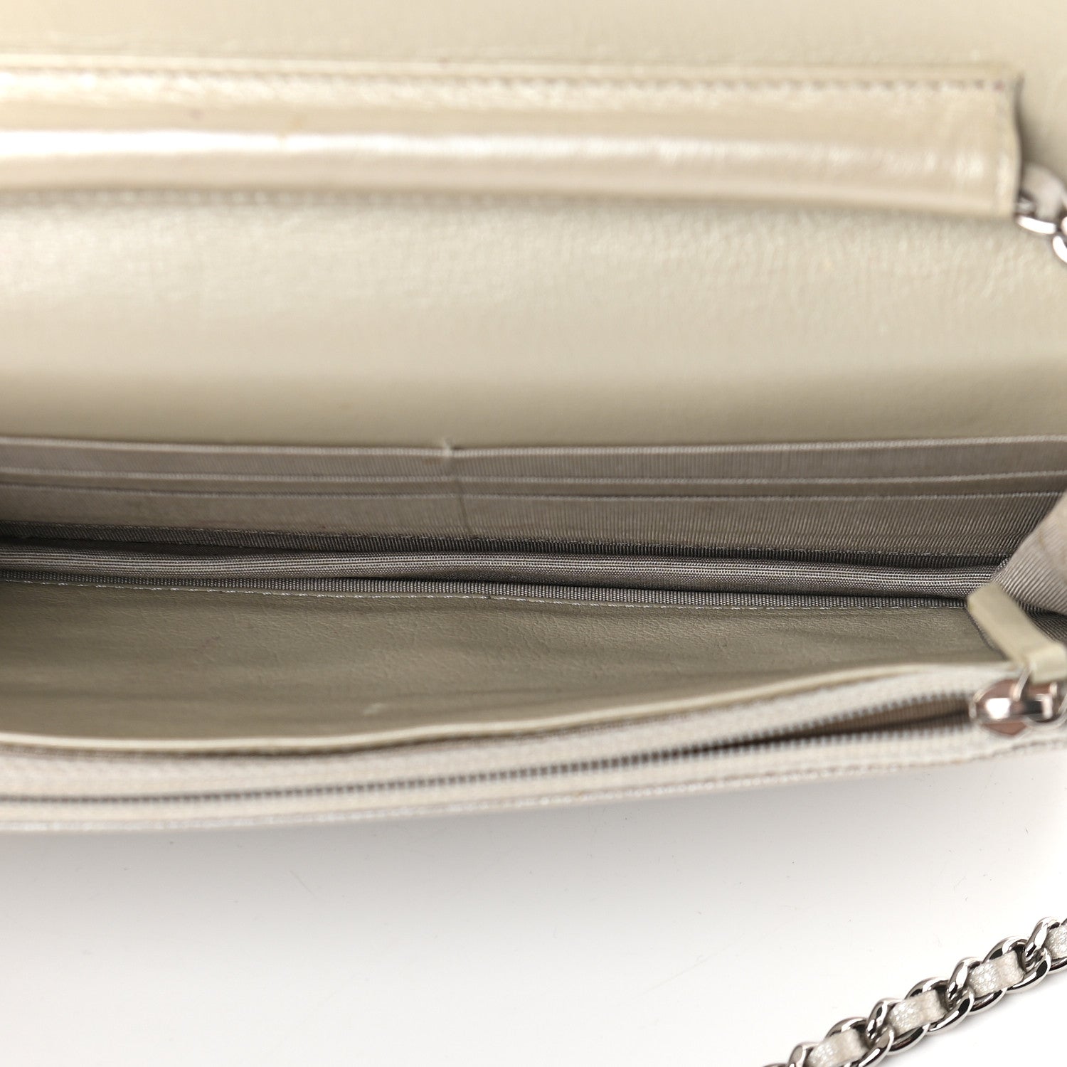 Chanel Caviar Sevruga Wallet on Chain WOC Silver 4 of 11