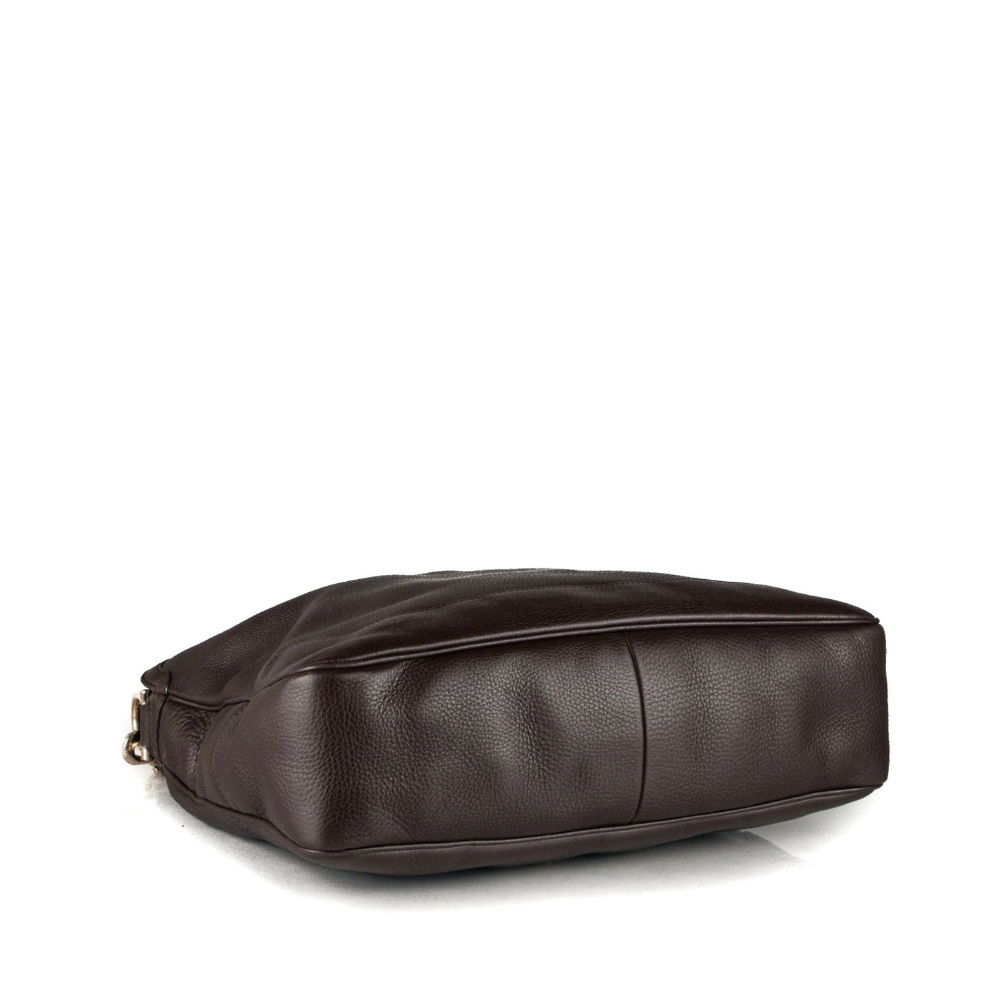 Pebbled Calfskin Medium Diana Bamboo Shoulder Bag Dark Brown