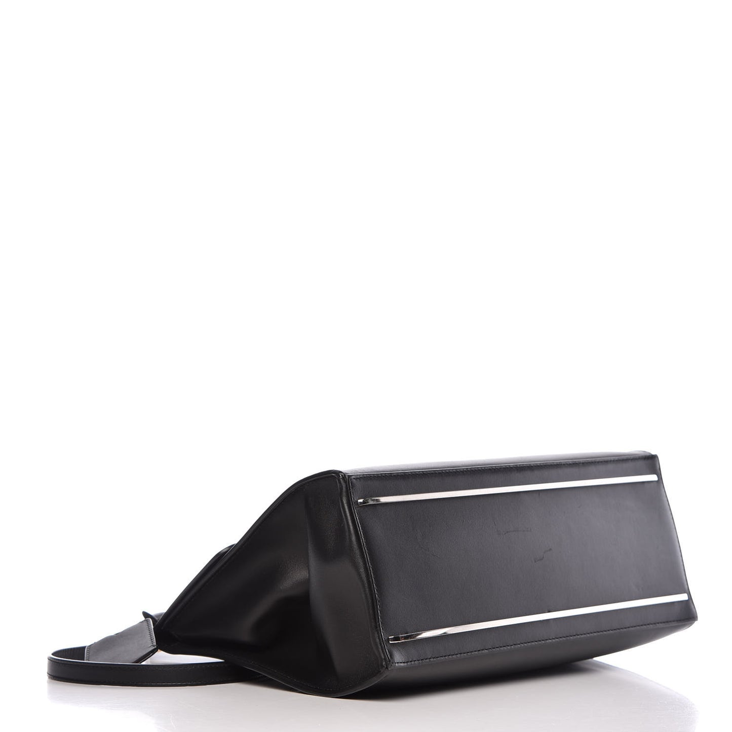 Calfskin Le Dix M Cartable Shoulder Bag Black