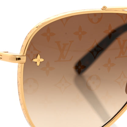 Louis Vuitton Metal The LV Pilot Sunglasses Z1619U Gradient Brown Monogram 5 of 9
