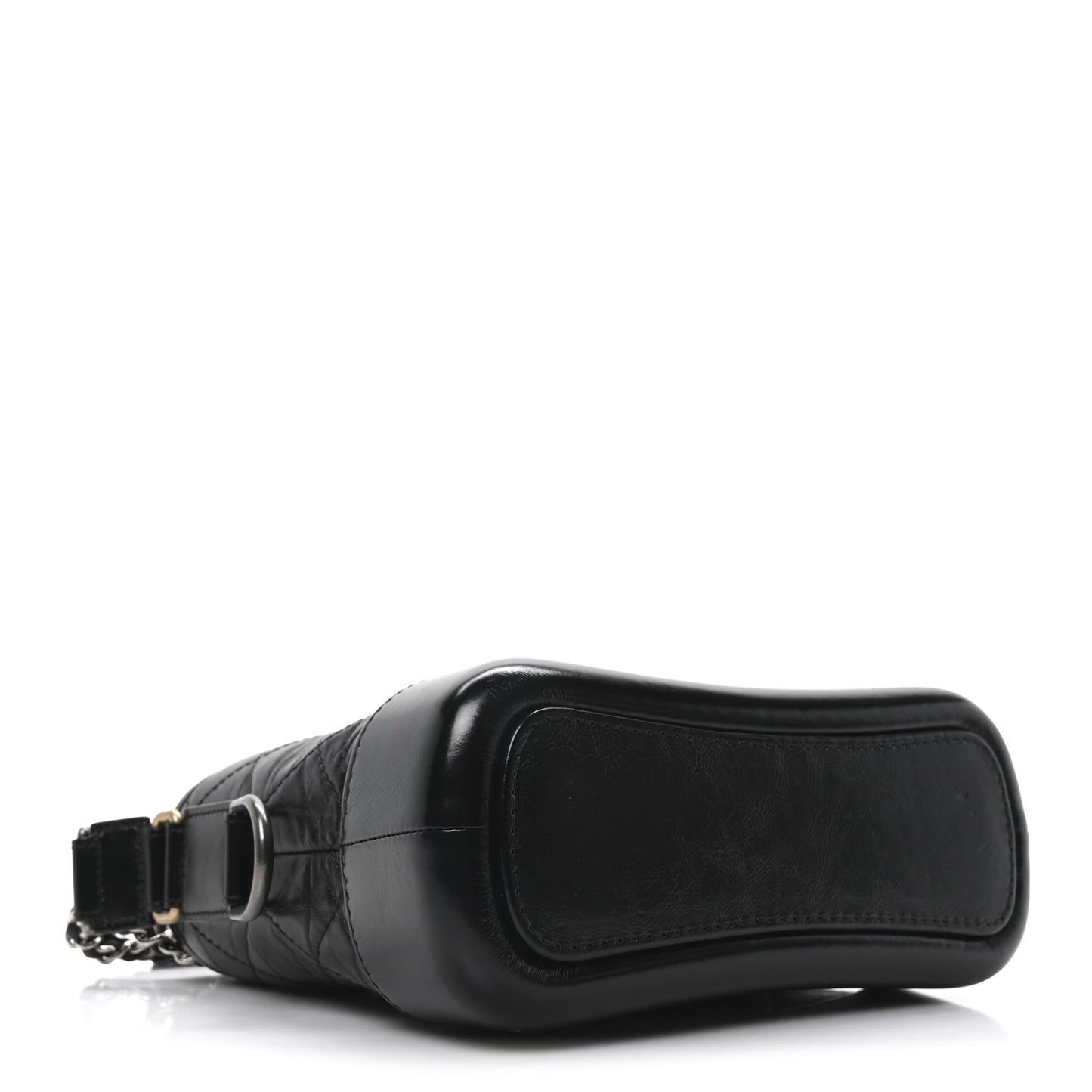 Aged Calfskin Quilted Small Gabrielle Hobo Black
