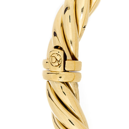 David Yurman 18K Yellow Gold Diamond 6mm Cable Station Hinge Bracelet 3 of 3