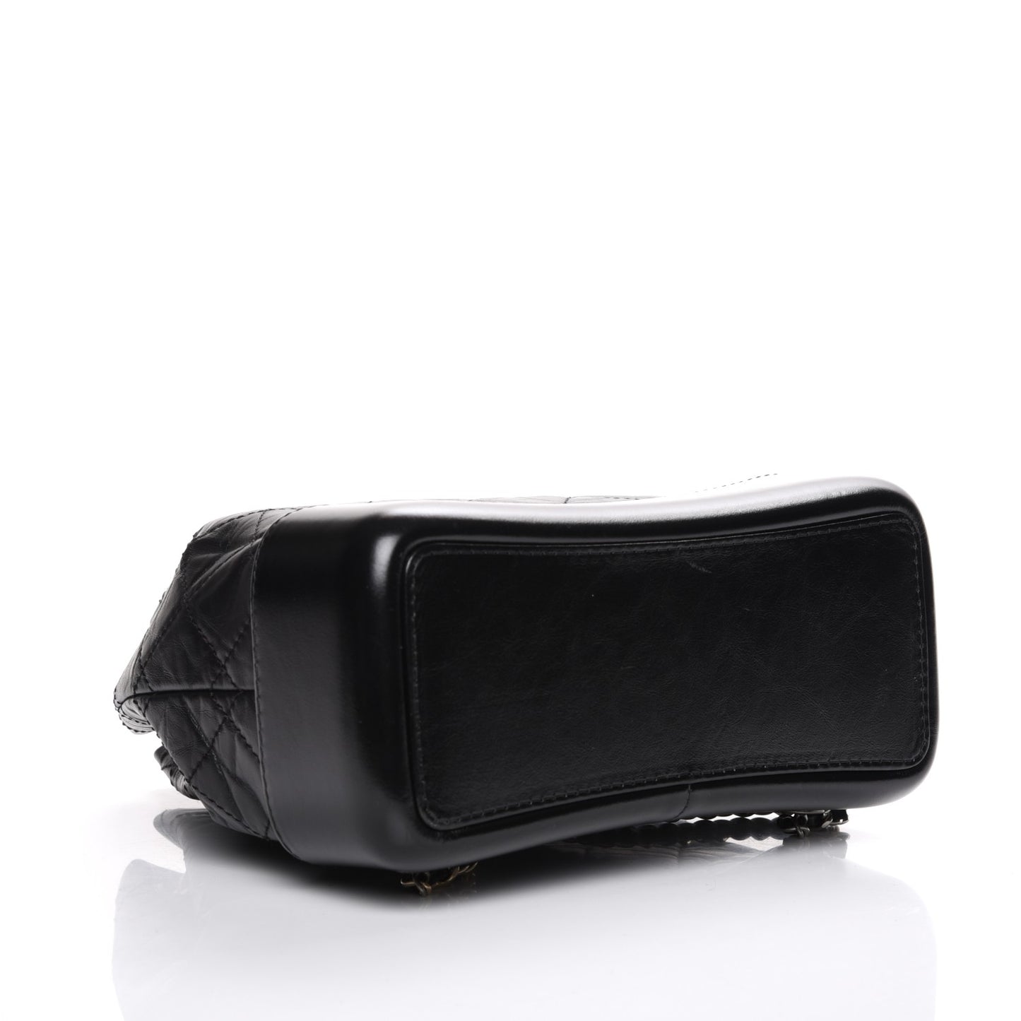 Aged Calfskin Quilted Gabrielle Backpack Black