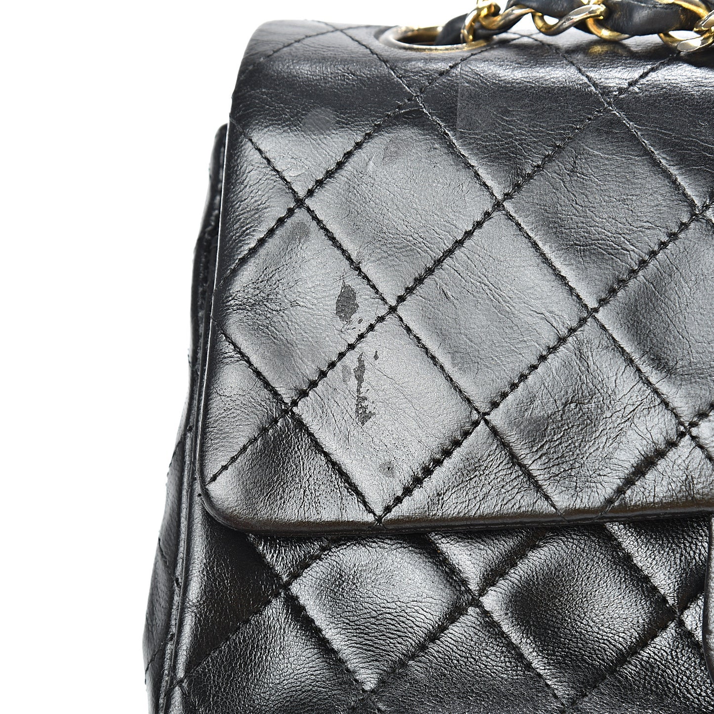 Lambskin Quilted Small Double Flap Black