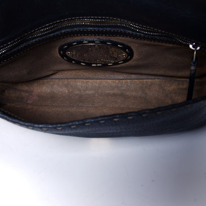 Fendi Calfskin Romano Selleria Baguette Dark Blue 4 of 4