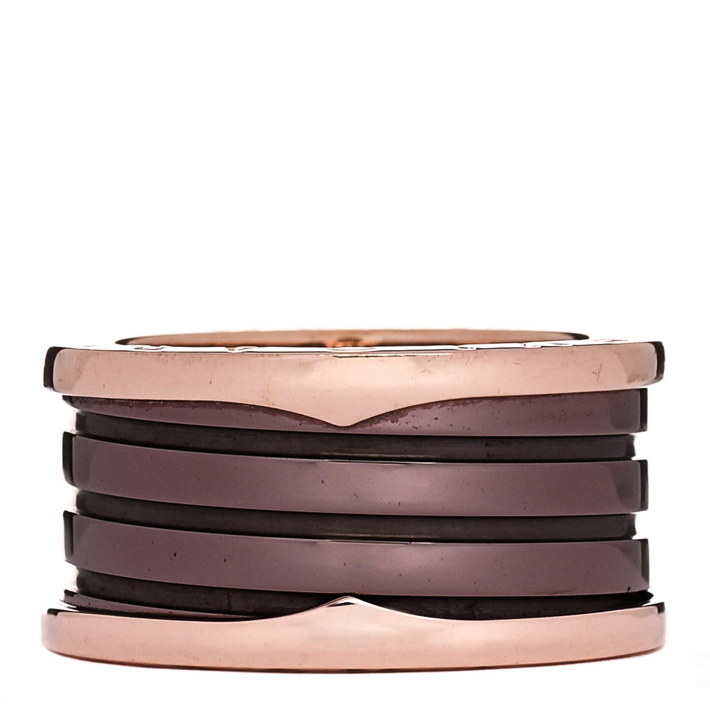 18K Rose Gold Bronze Cermet B.Zero1 Roma Four-Band Ring 61 9.5