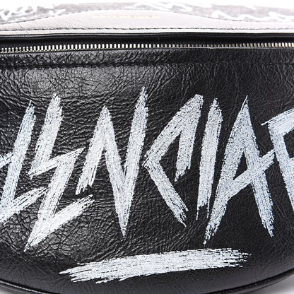 Balenciaga Agneau Arena Graffiti All Over XS Souvenir Belt Bag Black White 8 of 8