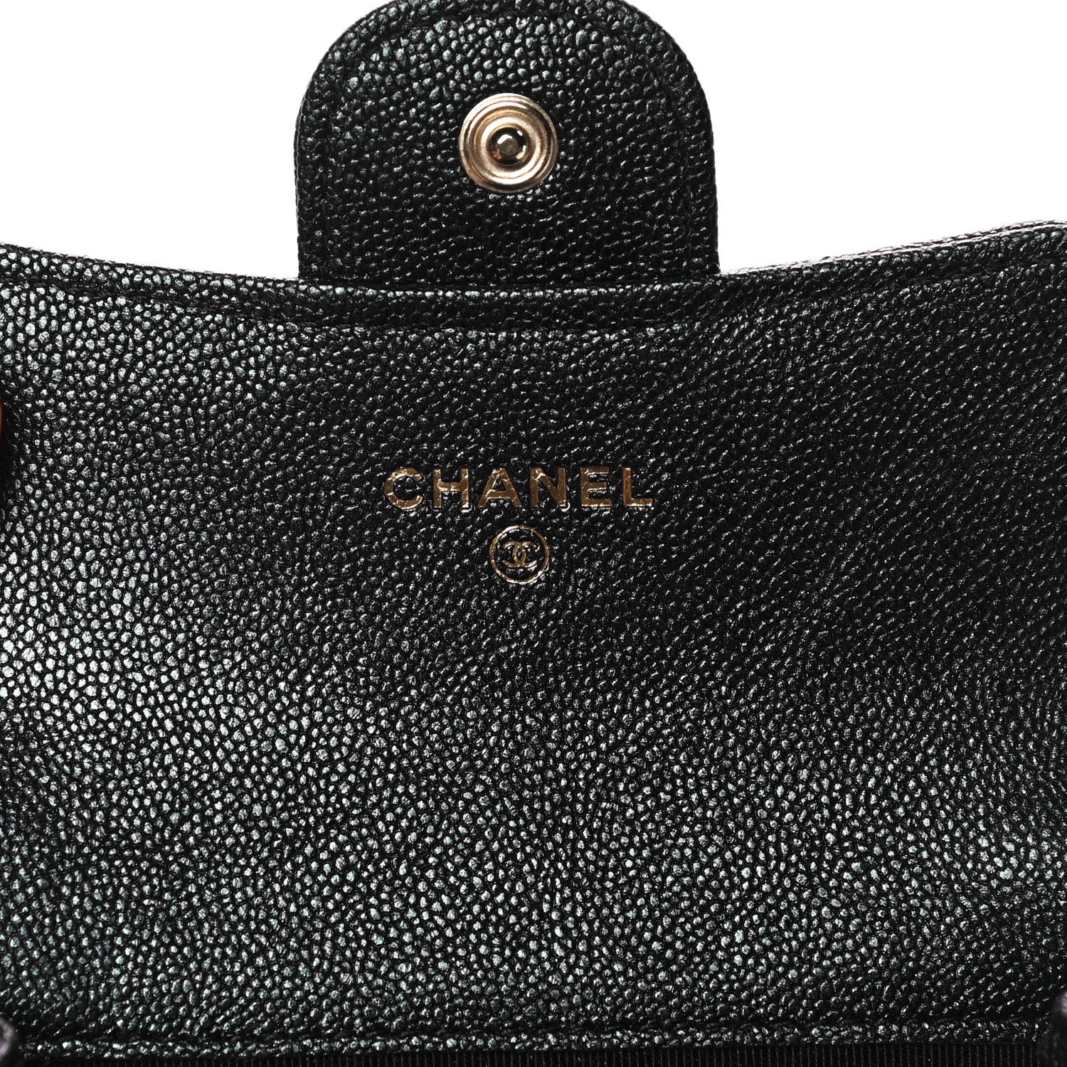 Chanel Iridescent Caviar Quilted Flap Card Holder Wallet Black 5 of 6