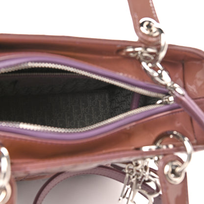 Christian Dior Patent Cannage Medium Lady Dior Purple 5 of 9