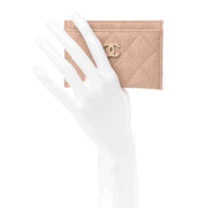 Chanel Camellia Calfskin Embossed Quilted Card Holder Beige 2 of 8