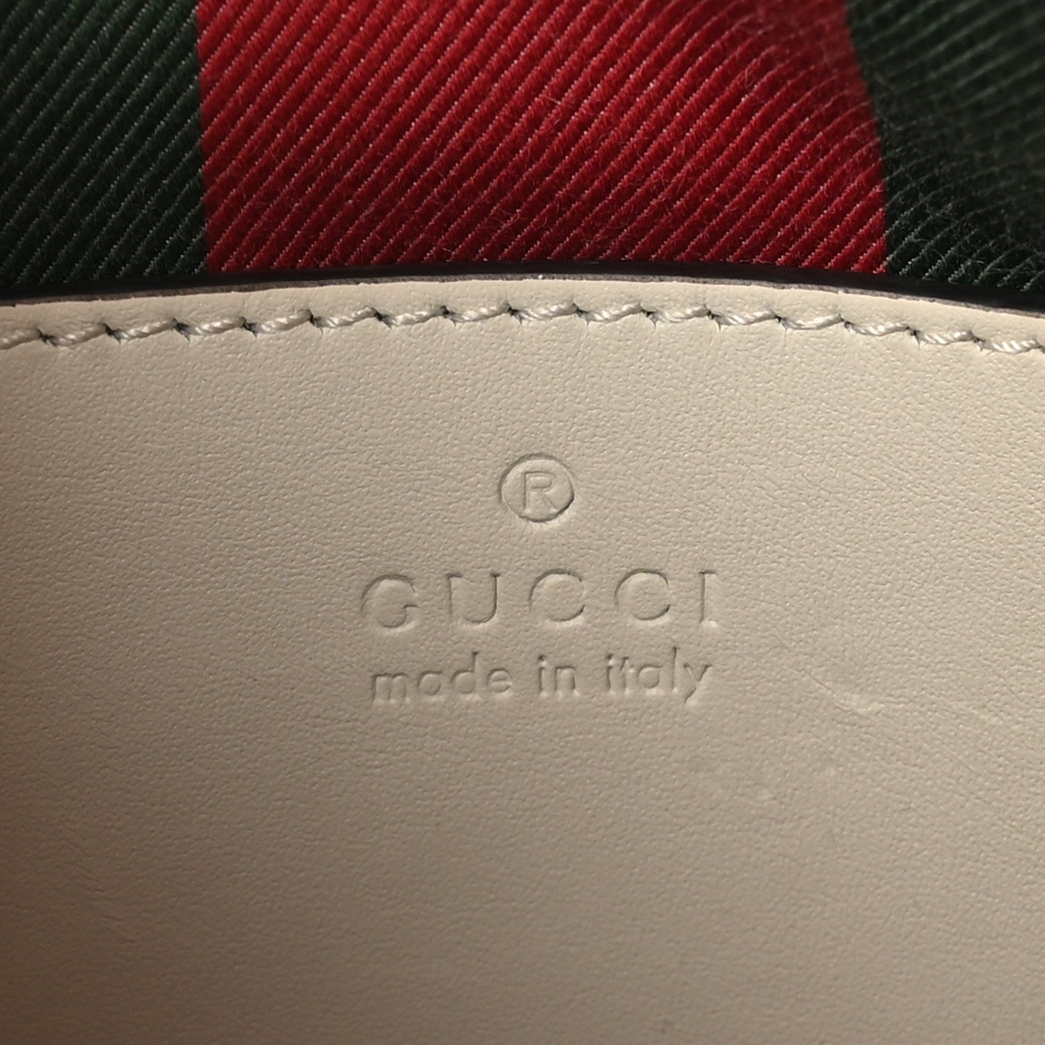 Gucci GG Supreme Monogram Textured Calfskin Small Emblem Shoulder Bag Beige Mystic White 6 of 10