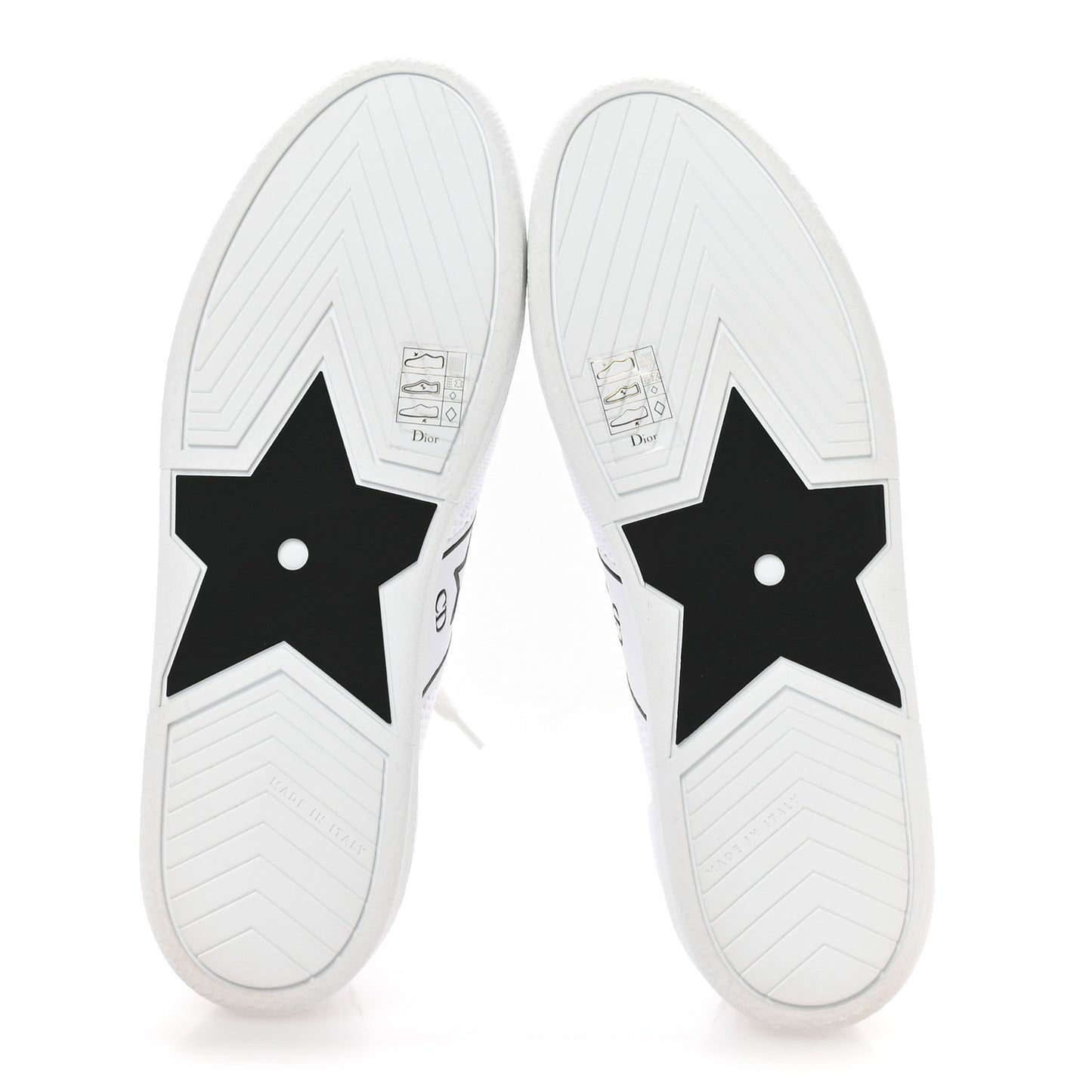 Calfskin Knit Dior Star Low Top Sneakers 38.5 White Black