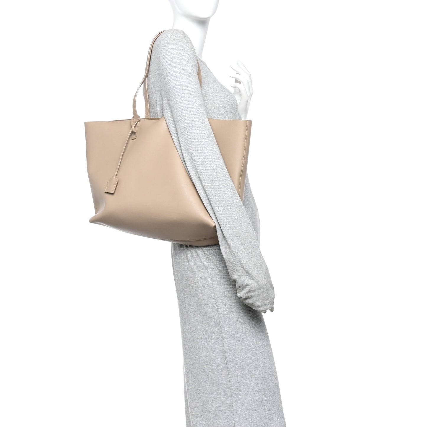 Calfskin Large Shopping Tote Dark Beige