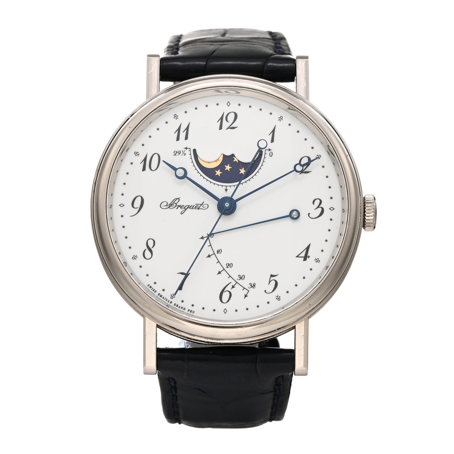 18K White Gold Alligator 39mm Classique Moonphase Automatic Watch 7787BB/29/9V6