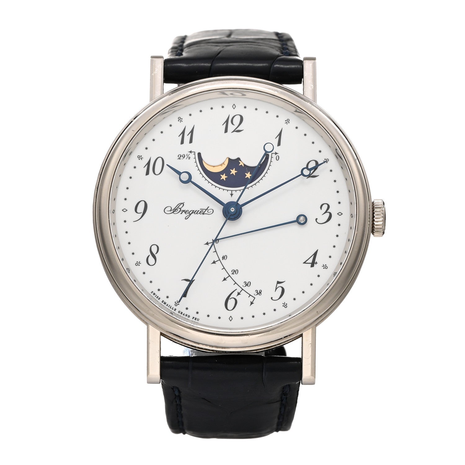 Breguet 18K White Gold Alligator 39mm Classique Moonphase Automatic Watch 7787BB/29/9V6 1 of 5