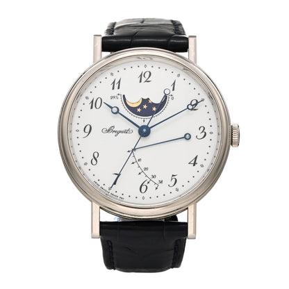 Breguet 18K White Gold Alligator 39mm Classique Moonphase Automatic Watch 7787BB/29/9V6 1 of 5