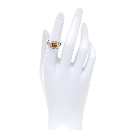 David Yurman Sterling Silver Diamond Citrine 7mm Petite Albion Ring 52 6 2 of 5