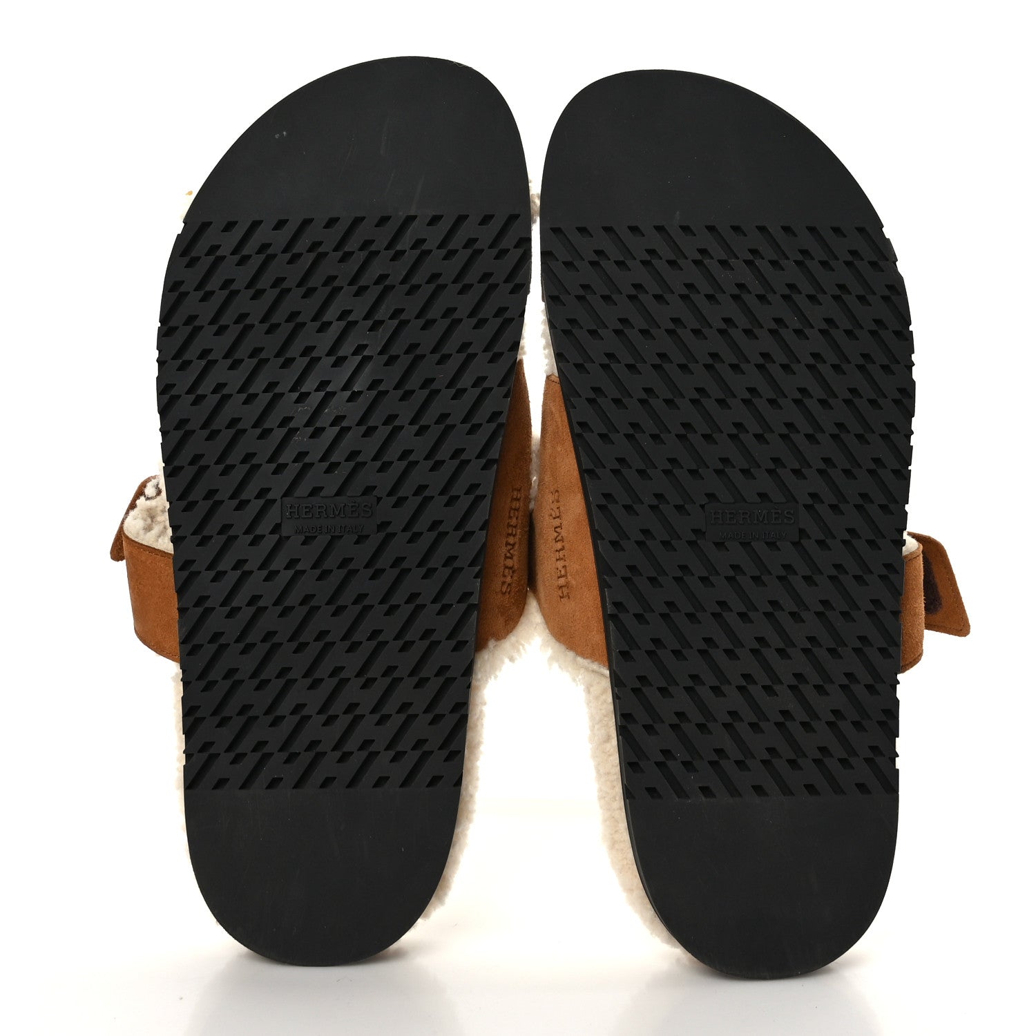 Hermes Suede Goatskin Woolskin Womens Chypre Sandals 38 Naturel Ecru 8 of 16