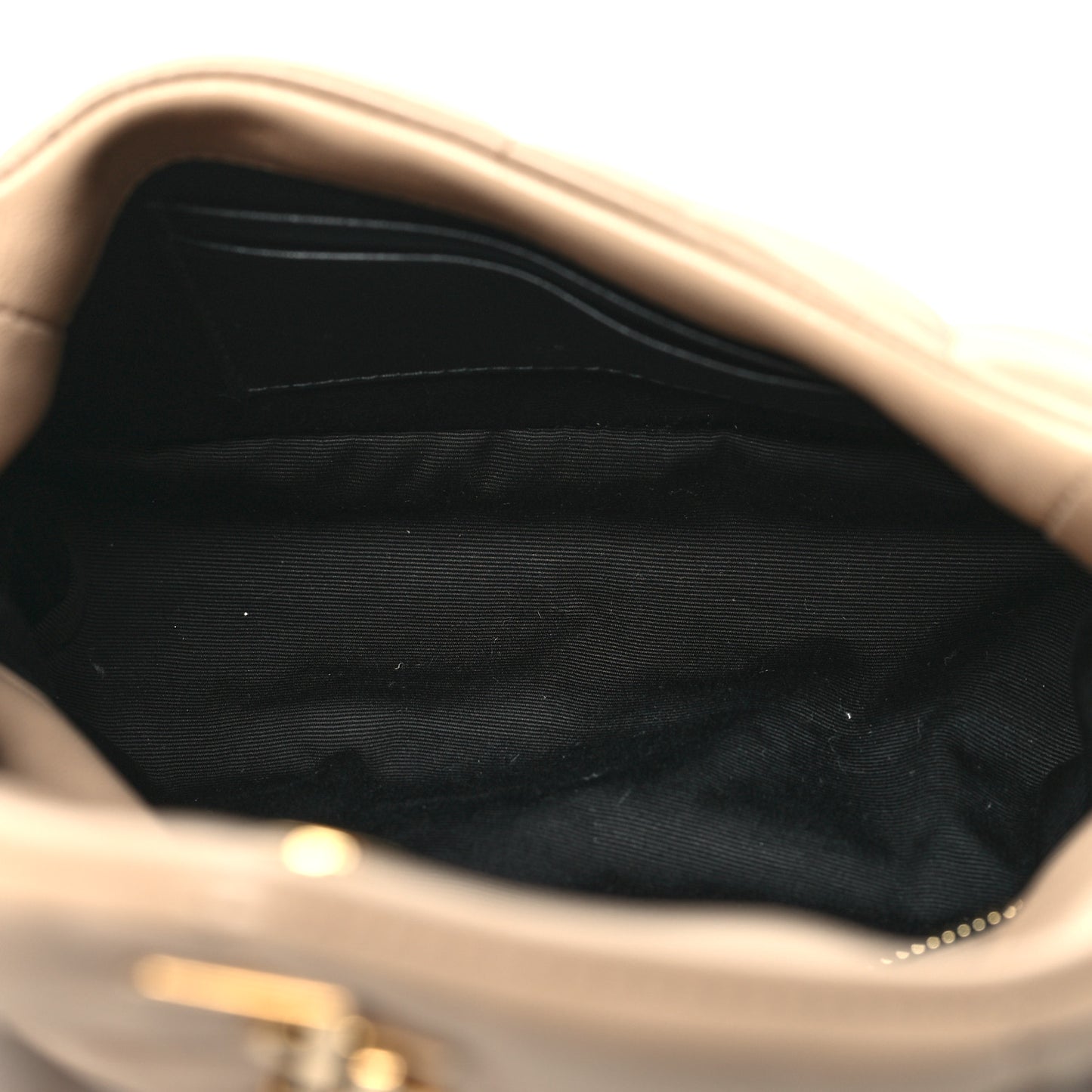 Lambskin Quilted Toy Loulou Puffer Monogram Chain Satchel Dark Beige