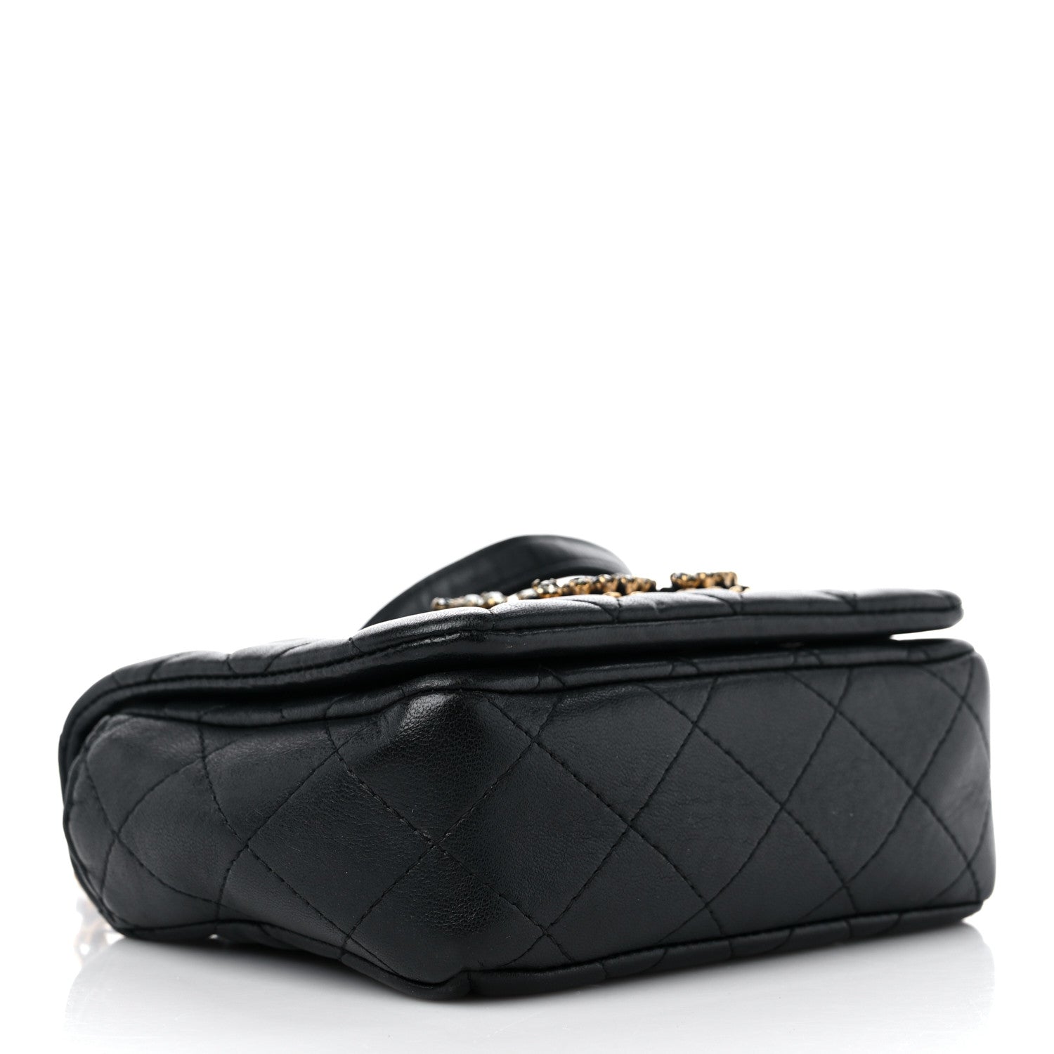Chanel Lambskin Quilted Crystal CC Mini Flap Black 4 of 13