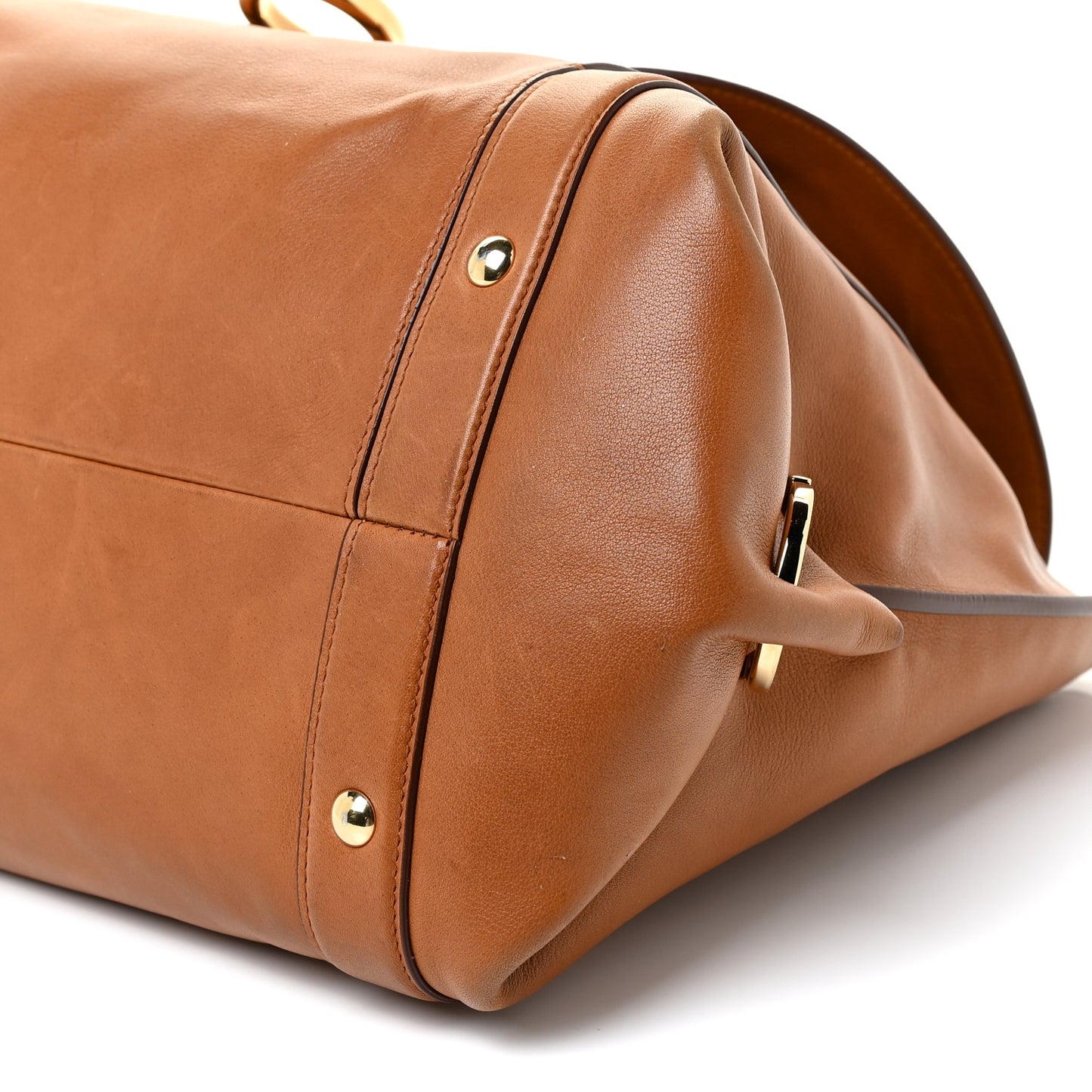 Calfskin Suzanna Gancini Satchel Brown