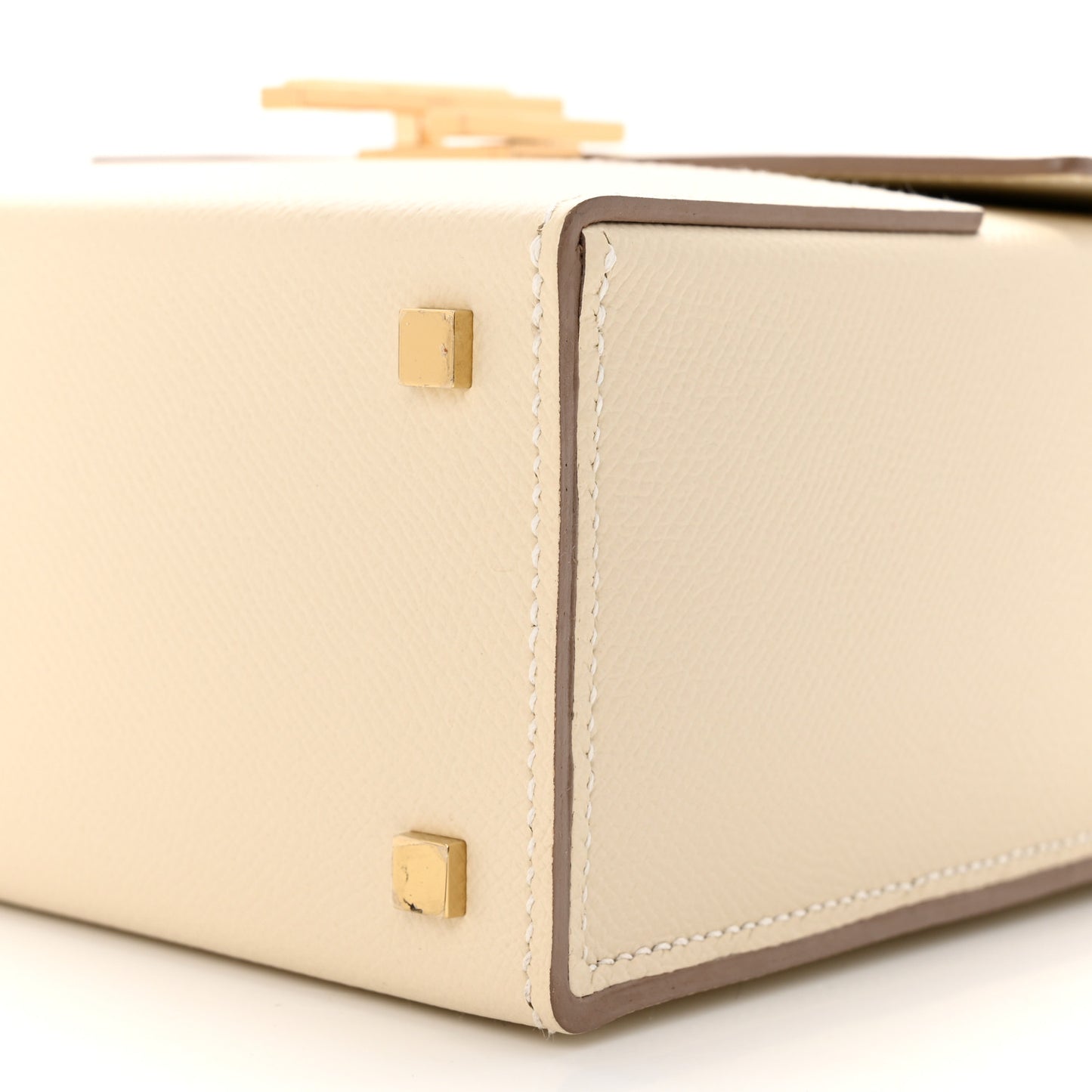 Epsom Cinhetic Boxy Top Handle Bag Craie