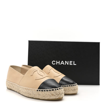 Chanel Lambskin CC Espadrilles 36 Beige Black 11 of 11