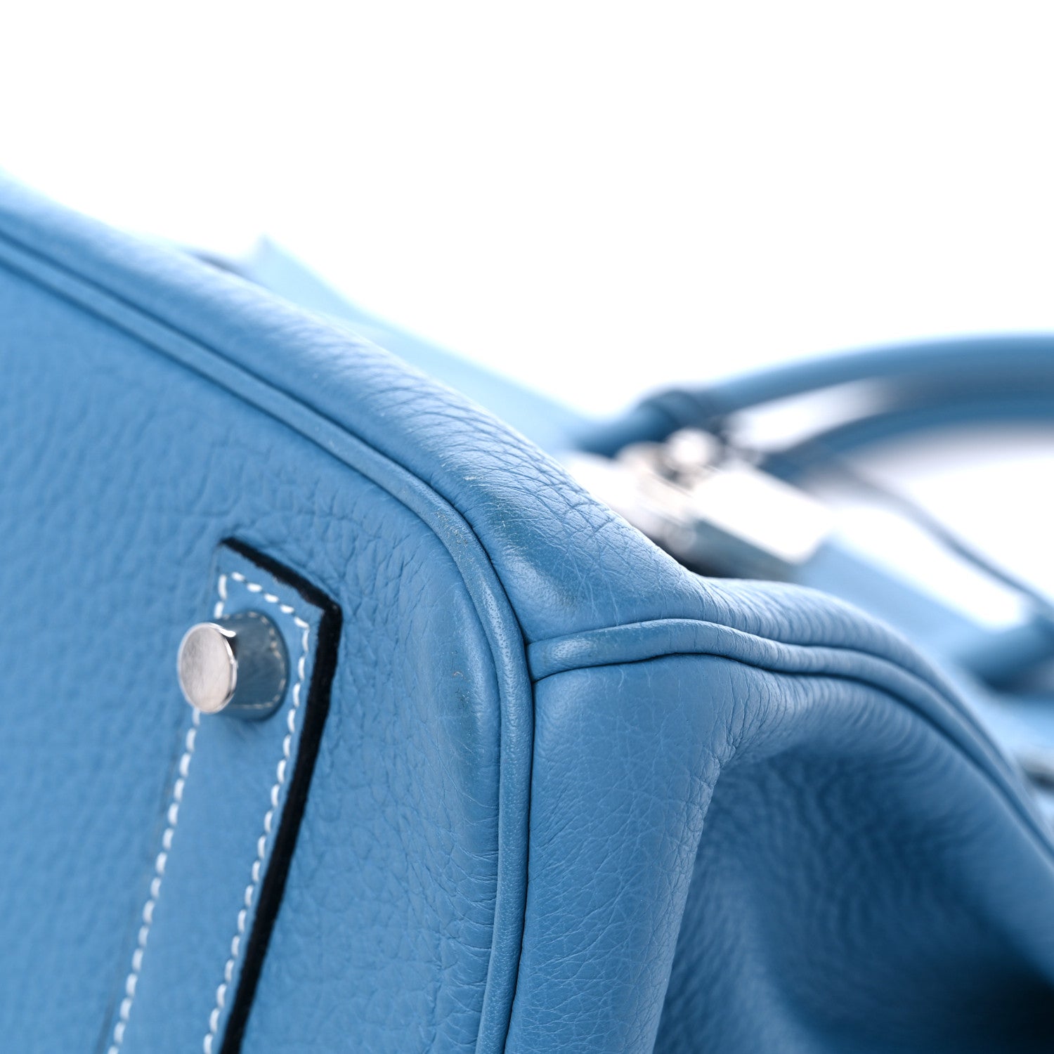 Hermes Taurillon Clemence Birkin 35 Blue Jean 9 of 13