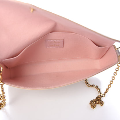 Louis Vuitton Damier Azur Pochette Felicie Chain Wallet Rose Ballerine 5 of 12