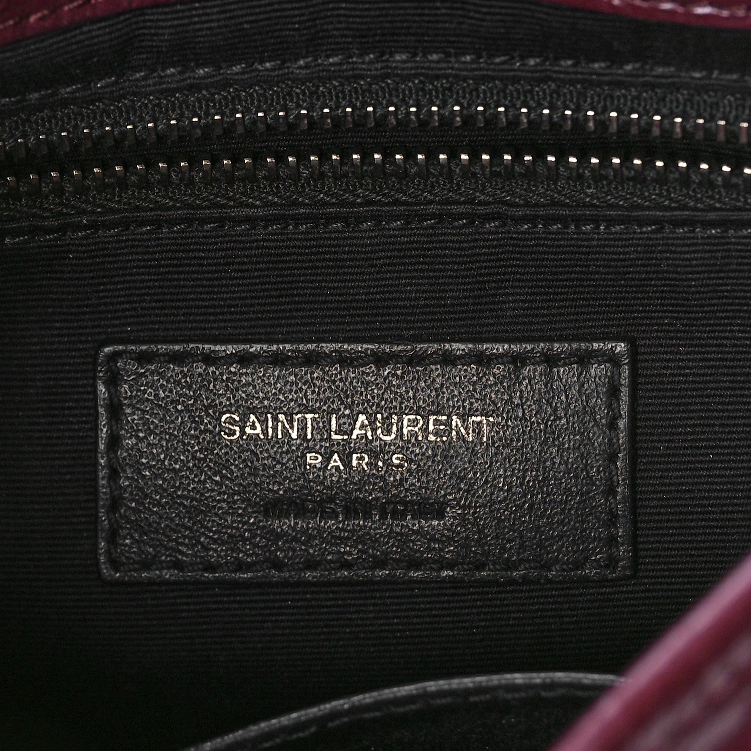 Saint Laurent Crinkled Calfskin Matelasse Monogram Niki Chain Wallet Dark Legion Red 6 of 8
