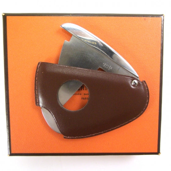 Cigar Cutter Leather and Silver
