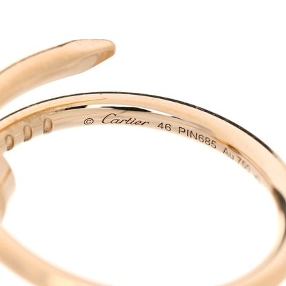 Cartier 18K Yellow Gold Small Juste Un Clou Ring 46 3.75 5 of 5