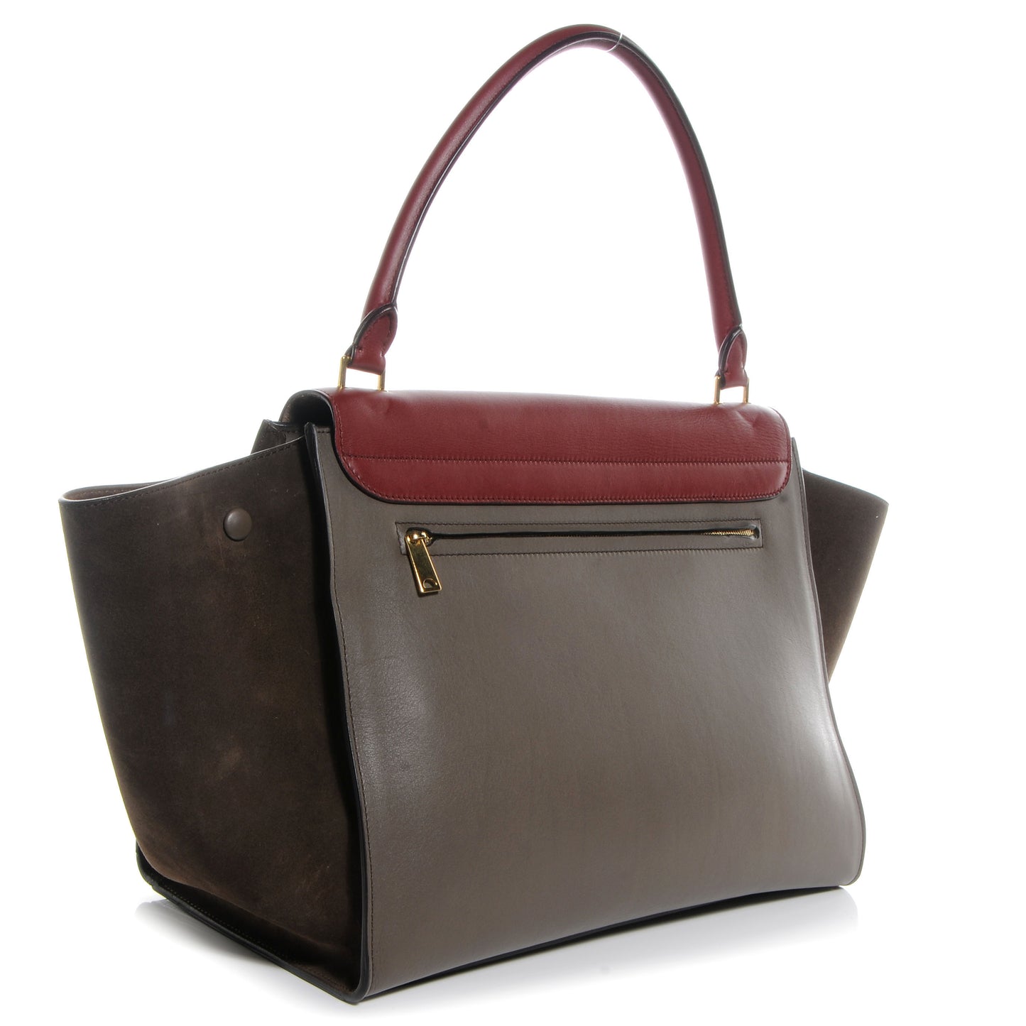 Calfskin and Suede Large Tri-Color Trapeze Granite