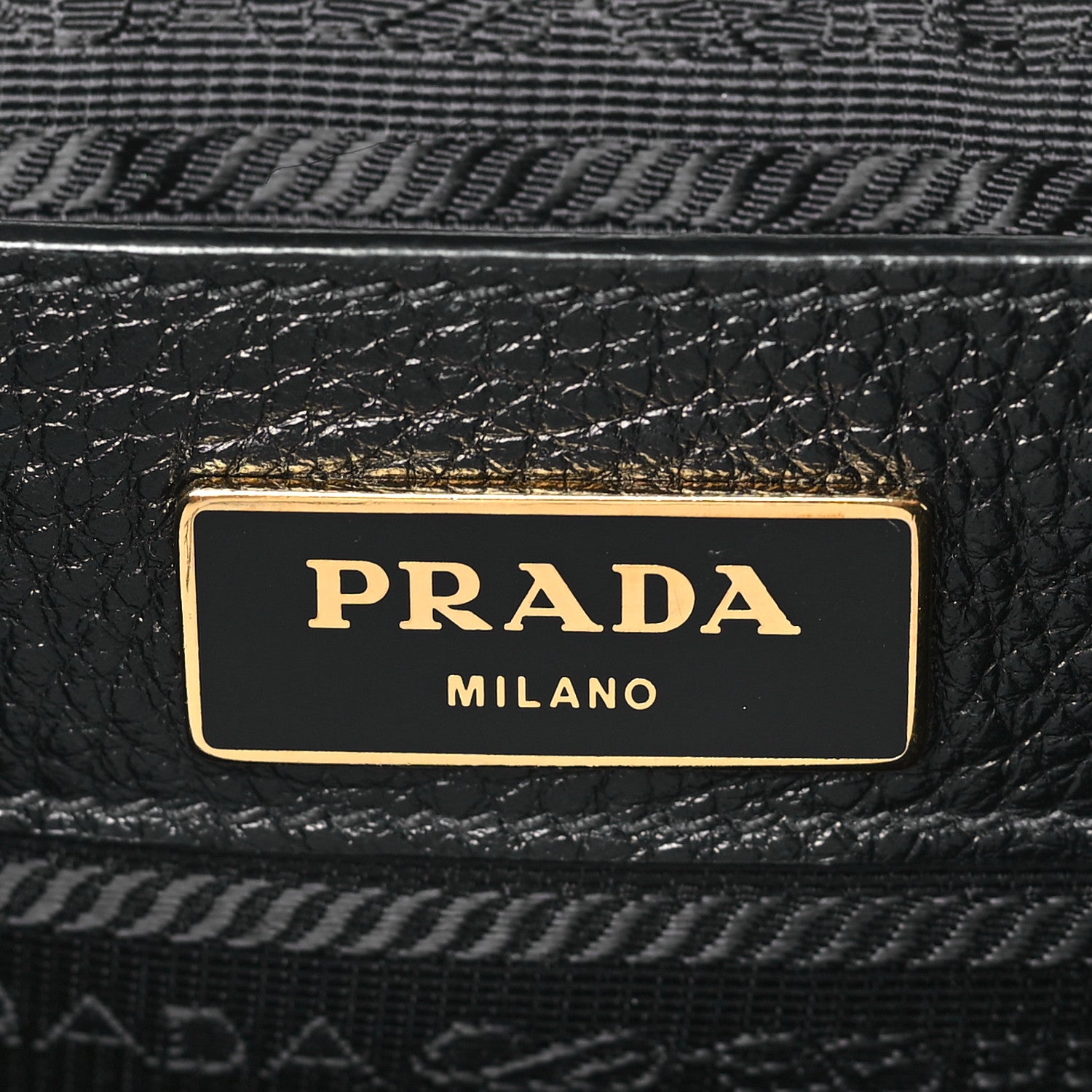 Prada Vitello Daino Embossed Logo Flap Shoulder Bag Black 6 of 11