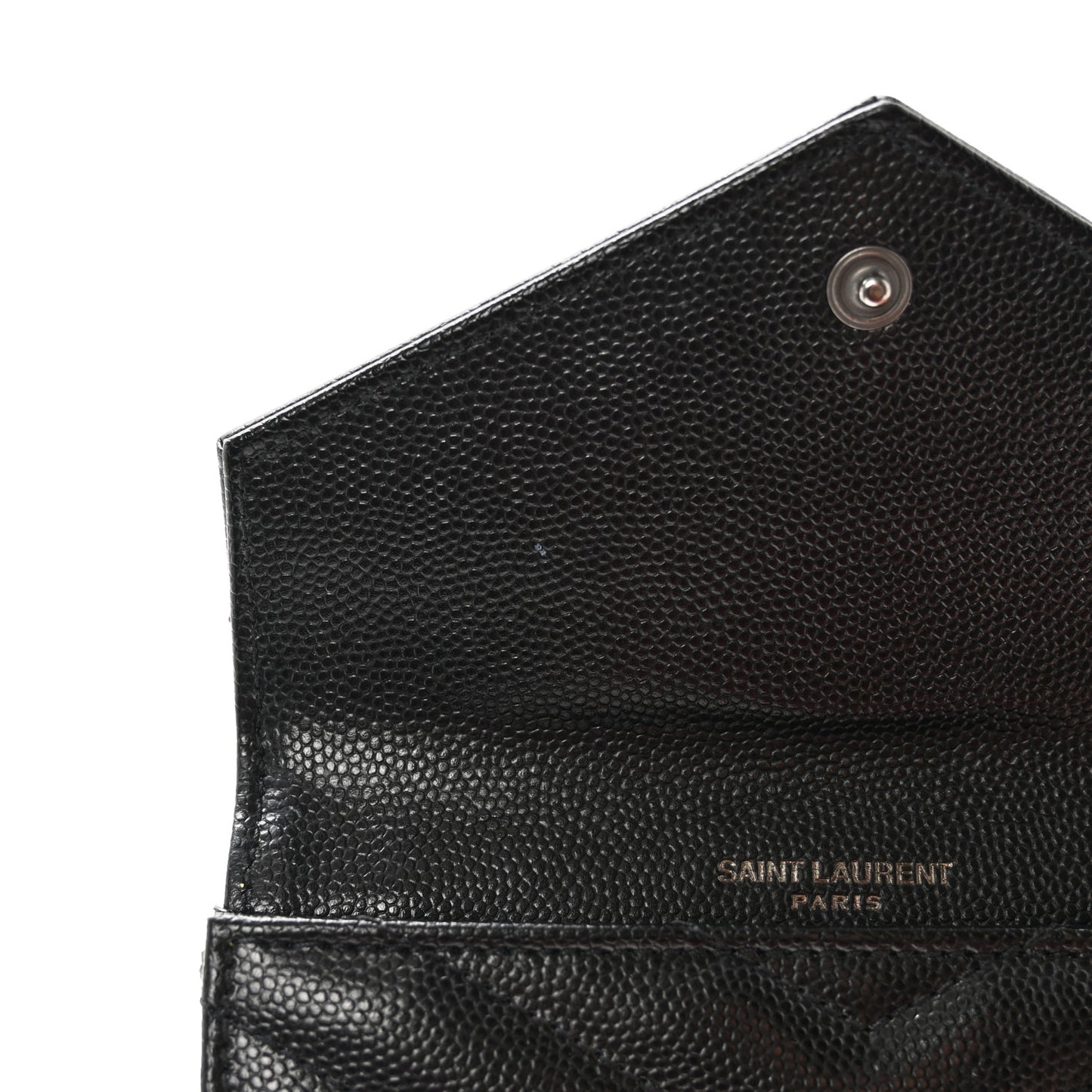 Grain De Poudre Matelasse Chevron Small Monochrome Monogram Envelope Wallet Black