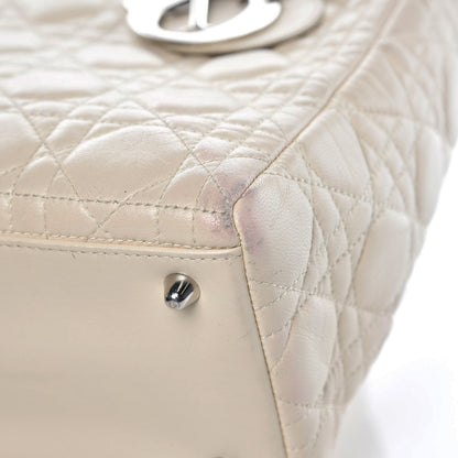 Christian Dior Lambskin Cannage Medium Lady Dior White 9 of 21