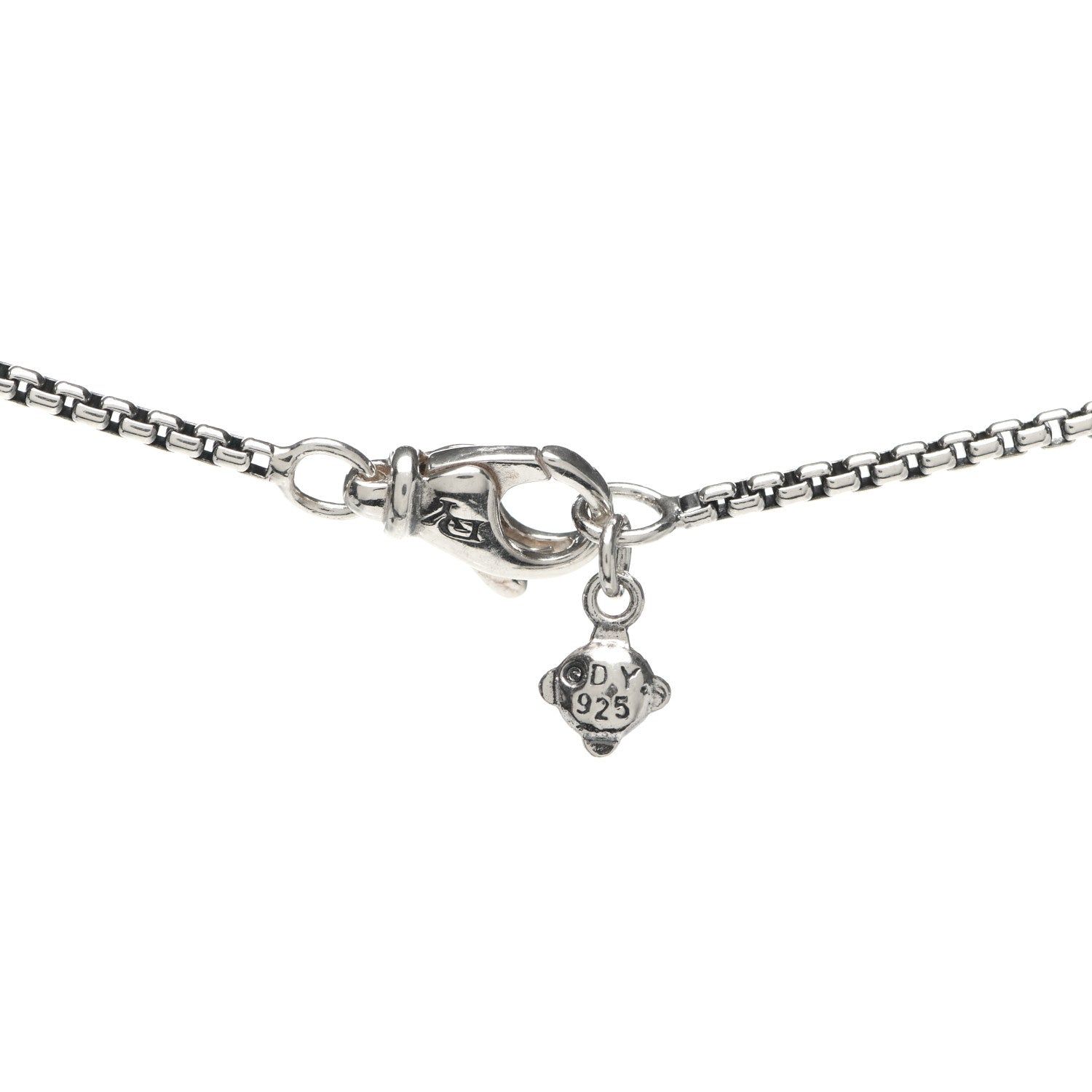 David Yurman Sterling Silver Diamond Petite X Heart Necklace 5 of 5