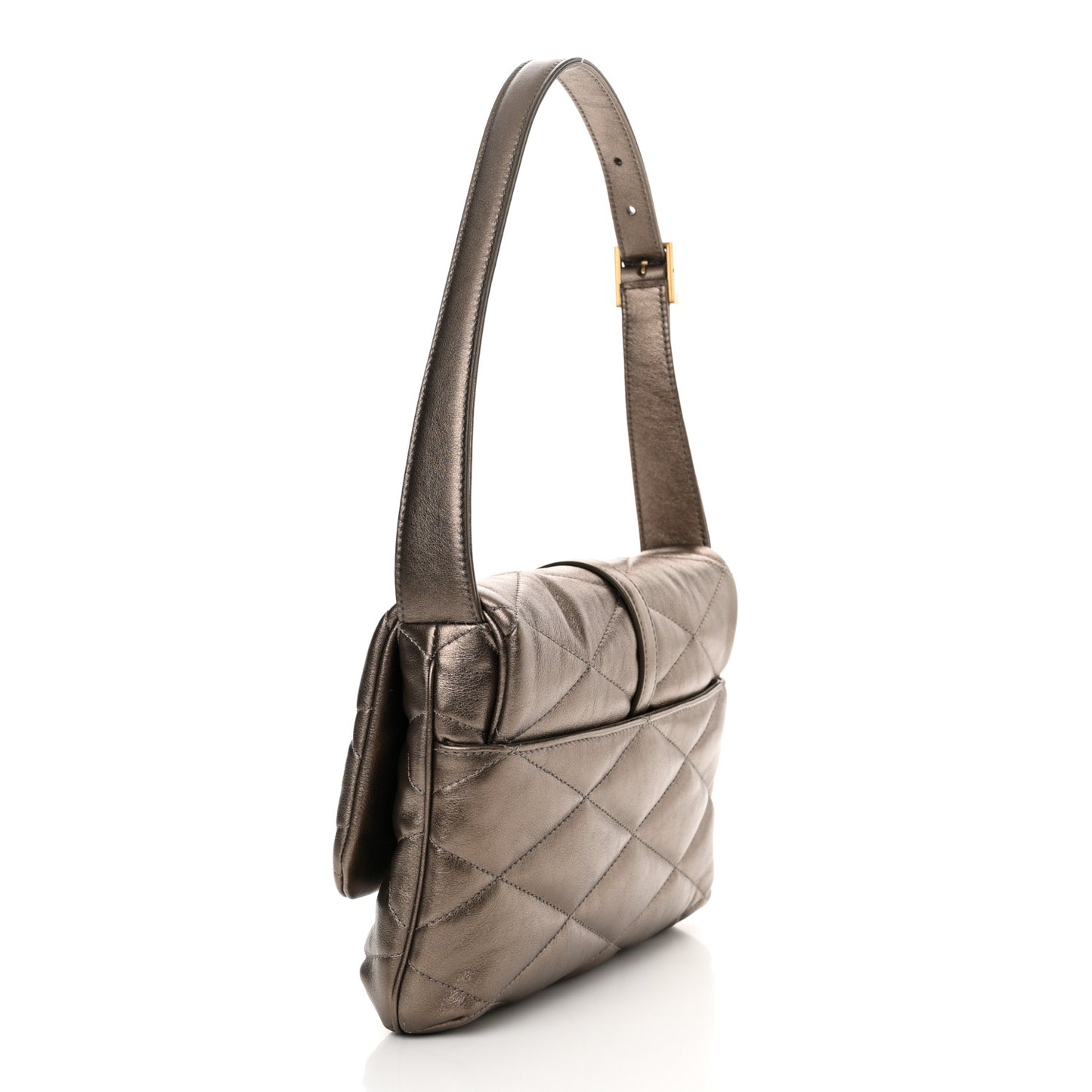 Lambskin Quilted Le 57 Diamond Shoulder Bag Piombo