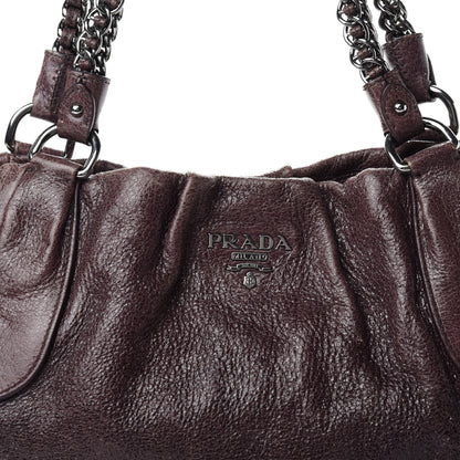 Prada Cervo Lux Chain Hobo Brown 12 of 12
