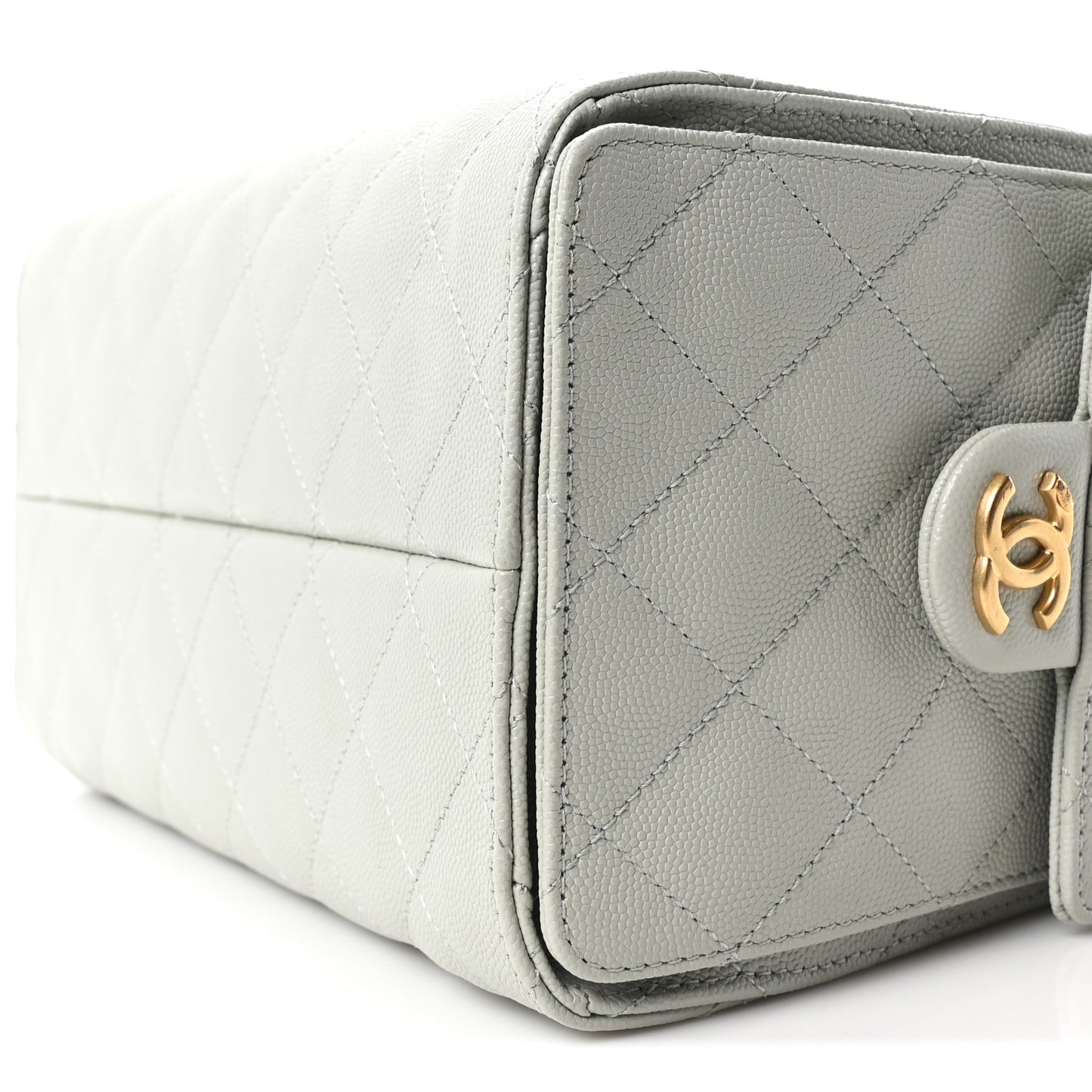 Caviar Quilted Small Chanel 25 Handbag Light Green