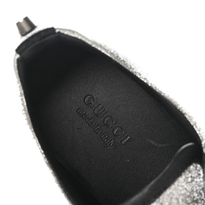 Gucci Glitter Fabric Studded Web Womens Sneakers 37 Silver 8 of 9