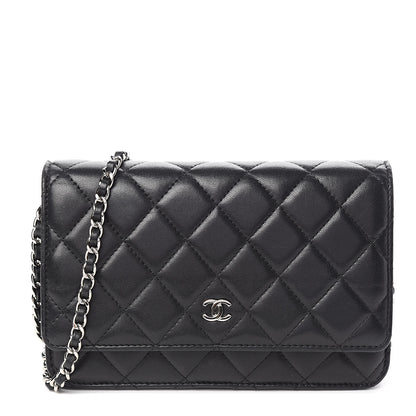 Chanel Lambskin Quilted Wallet On Chain WOC Black 1 of 11