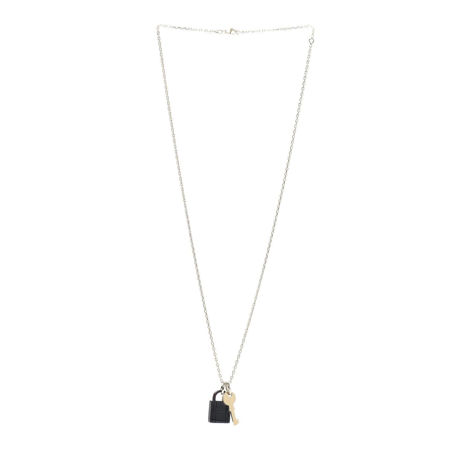 Hermes Permabrass Buffalo Horn Amulette Padlock PM Pendant Necklace 3 of 4