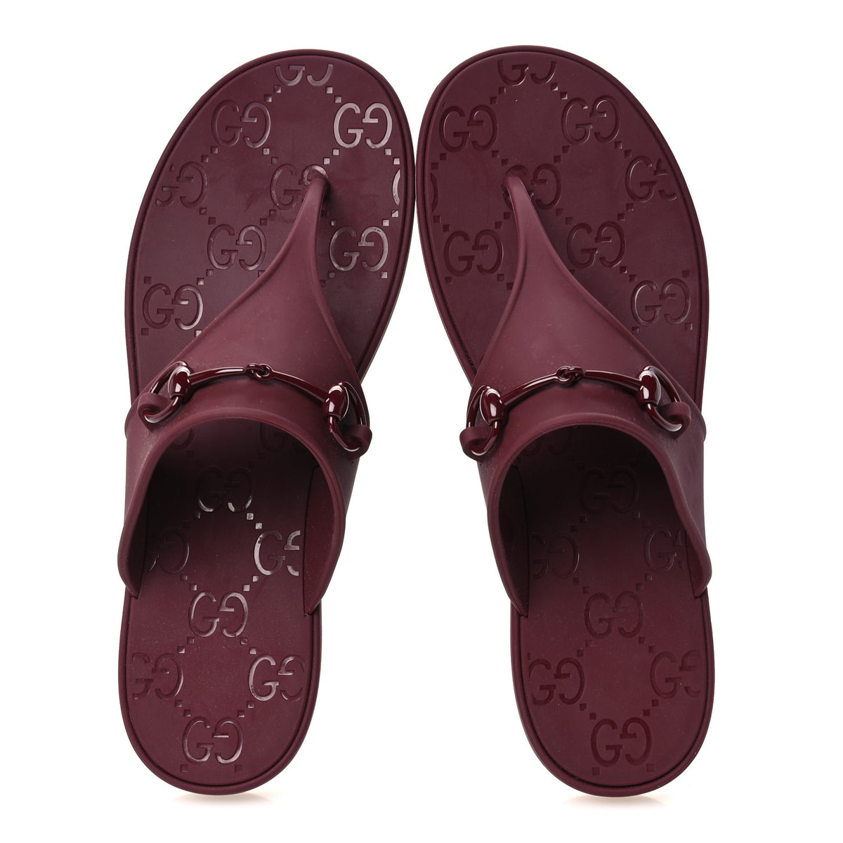 Rubber Womens Horsebit Thong Sandals 41 Rosso Ancora