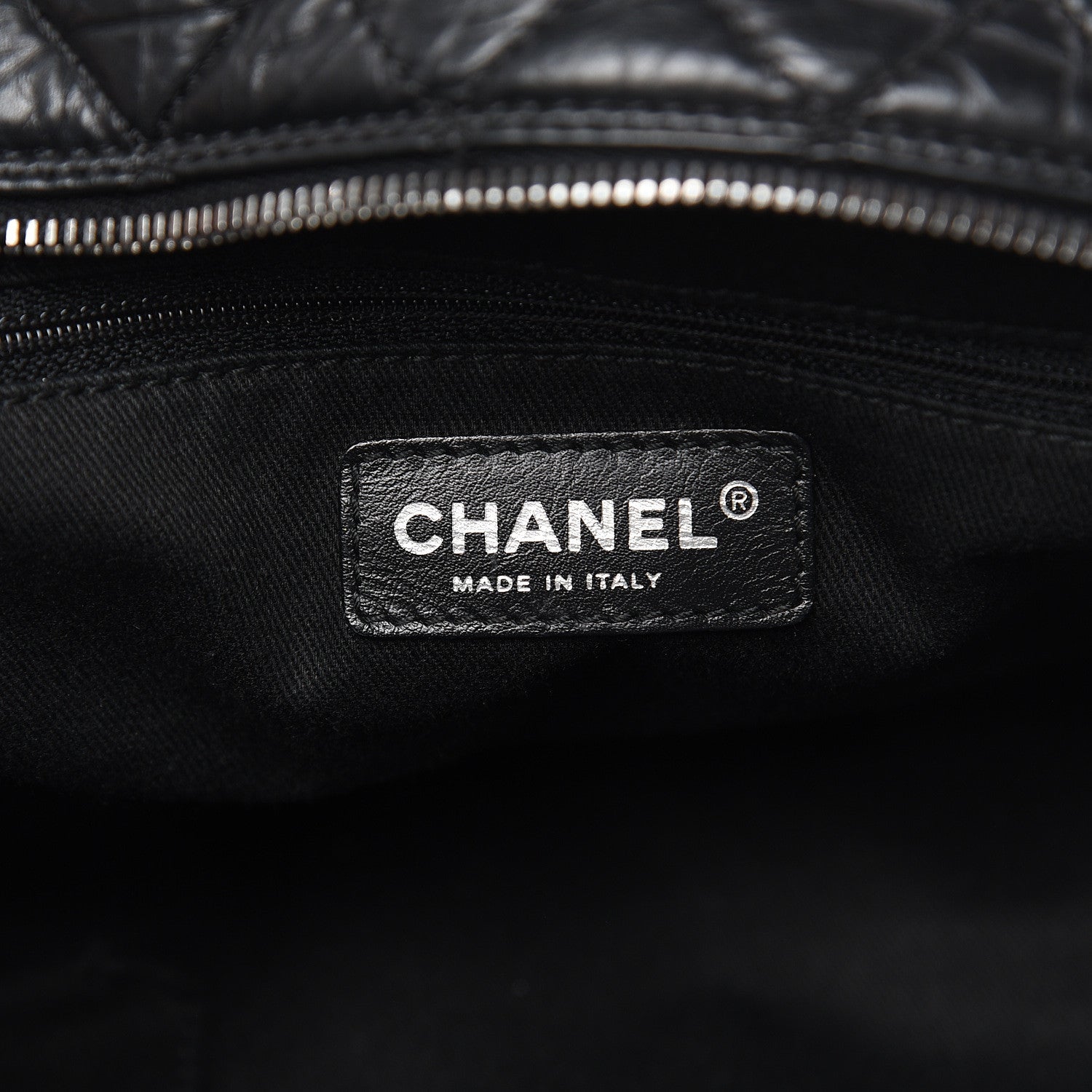 Chanel Distressed Lambskin Vintage Ligne L Lady Braid Tote Black 6 of 10