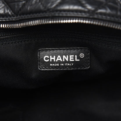 Chanel Distressed Lambskin Vintage Ligne L Lady Braid Tote Black 6 of 10