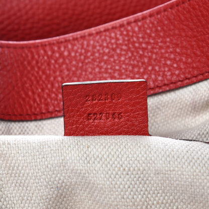 Gucci Pebbled Calfskin Medium Soho Shoulder Bag Red 7 of 19